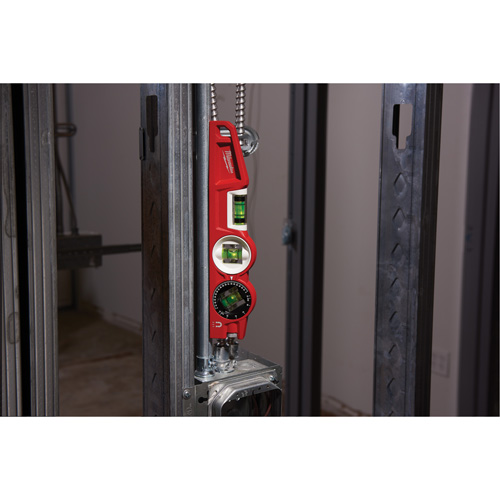 Die Cast Torpedo Level with 360 Degree Locking Vial, 10" L, Aluminum, 3 Vials, Magnetic Ontario Safety Products