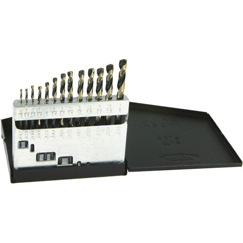 Jeu de forets m&eacute;triques courts DRILLCO, 13 morceaux, Acier rapide Ontario Safety Products