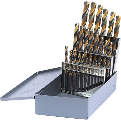Jeu de forets m&eacute;triques courts DRILLCO, 25 morceaux, Acier rapide Ontario Safety Products
