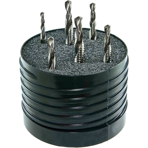 Jeu de tarauds & forets combin&eacute;s DRILLCO, 6 morceaux, Acier rapide Ontario Safety Products