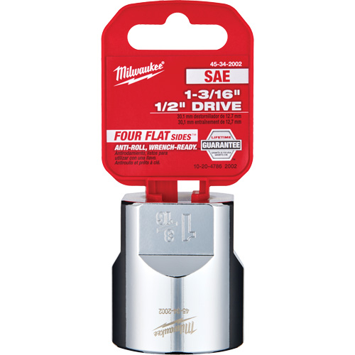 SAE Socket with Four Flat Sides, 1-3/16", 1/2" Drive, 6 Points Ontario Safety Products
