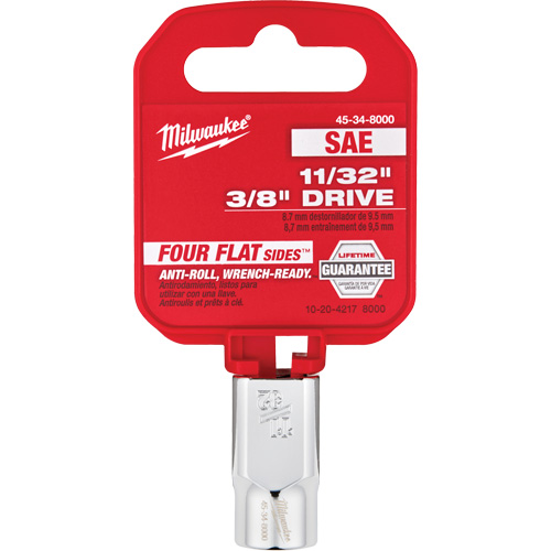 SAE Socket with Four Flat Sides, 11/32", 3/8" Drive, 6 Points Ontario Safety Products