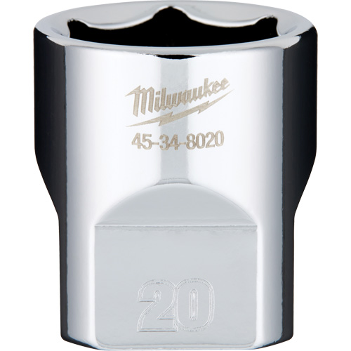 Metric Socket with Four Flat Sides, 20 mm, 3/8" Drive, 6 Points Ontario Safety Products