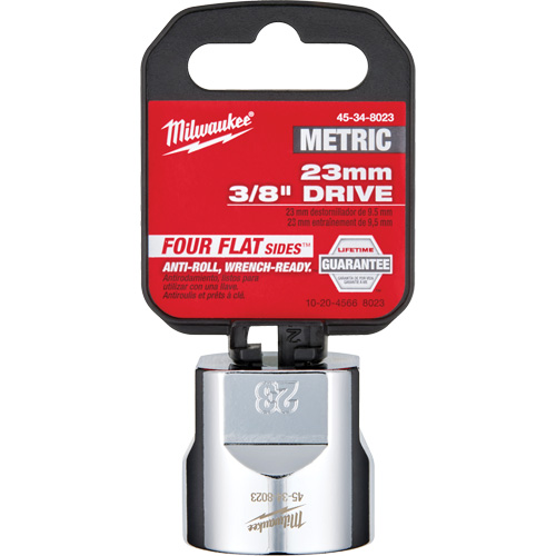 Metric Socket with Four Flat Sides, 23 mm, 3/8" Drive, 6 Points Ontario Safety Products