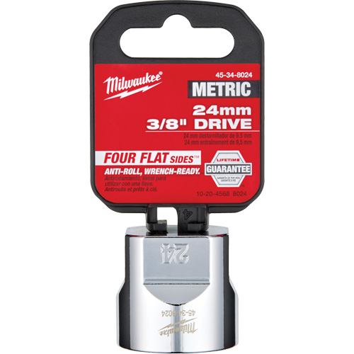 Douille m&eacute;trique avec c&ocirc;t&eacute;s Four Flats, 24 mm, Prise 3/8", 6 pans Ontario Safety Products