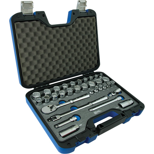 12 Point SAE & Metric Socket Attachment Set, 33 Pcs, 3/8" Drive Size Ontario Safety Products