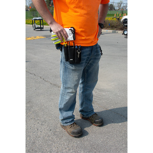 Porte-outils pour monteur de ligne, Porte-outil multiple, Cuir, 3 Poches Ontario Safety Products