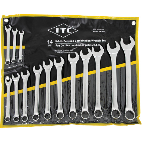 ICW-14PS Polished Wrench Set, Combination, 14 Pieces, Imperial Ontario Safety Products
