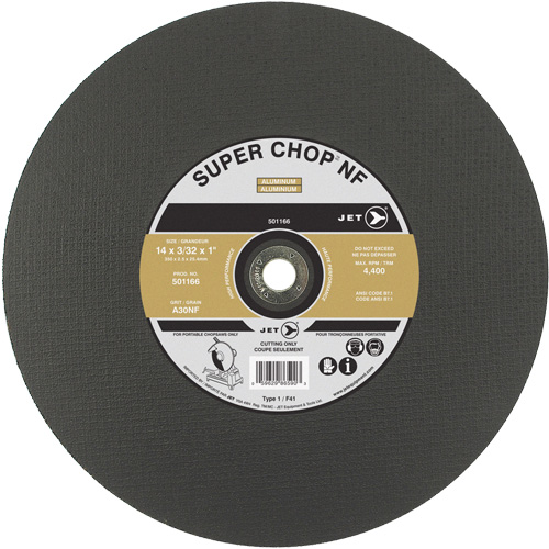 Meule &agrave; tronçonner Super Chop A30NF, 14" x 3/32", Arbre de 1", Type 1, 4400 Tr/min Ontario Safety Products