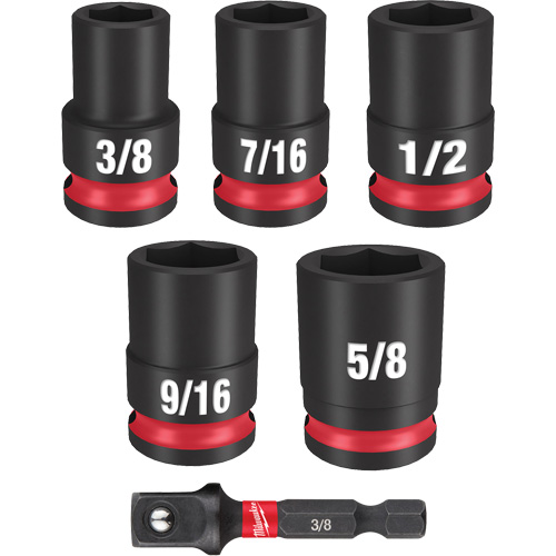 Jeu de douilles SAE &agrave; 6 pans Shockwave Impact Duty, 6 Mcx, Chocs, Prise de 3/8" Ontario Safety Products
