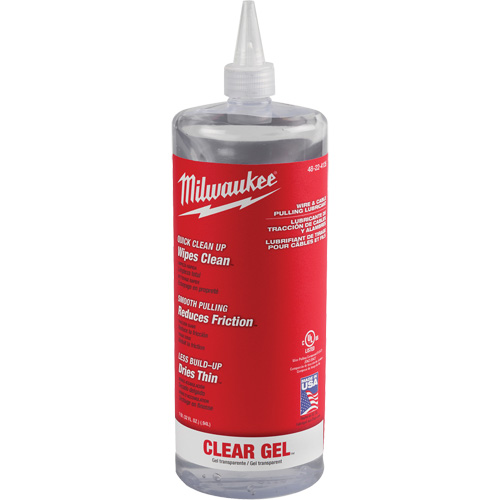 Gel lubrifiant transparent pour tirer les fils & c&acirc;bles, Bouteille pressable Ontario Safety Products