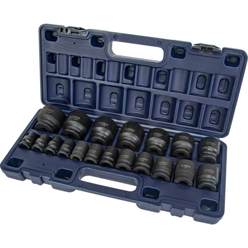 SAE Socket Set, 19 Pcs, Impact, 1/2" Drive Size Ontario Safety Products
