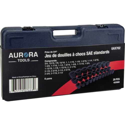 Jeu de douilles SAE, 29 Mcx, Chocs, Prise de 3/4" Ontario Safety Products