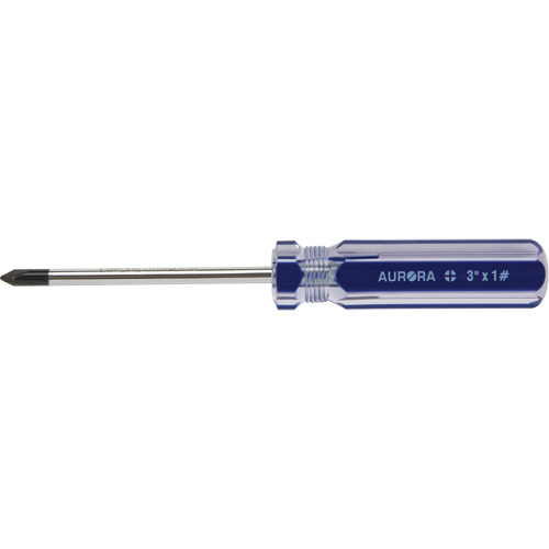 Blue Transparent Striped Philips Screwdriver, #1, Plastic Handle Ontario Safety Products