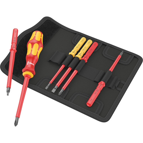 Kraftform Kompakt VDE 7 Imperial Bit-Holding Screwdriver & Blades, 1000 V, 6 Pcs Ontario Safety Products