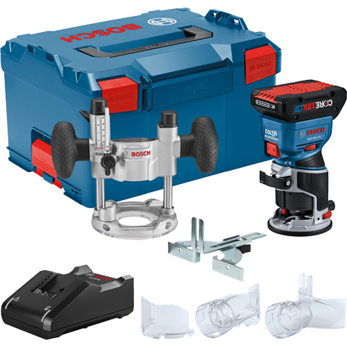 Brushless Colt Palm Router Kit with CORE18V&reg; 4 Ah Advanced Power Battery & Plunge Base Ontario Safety Products