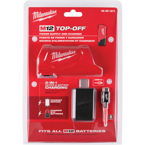 M12 TOP-OFF Power Supply and Charger, 12 V, Lithium-Ion Ontario Safety Products