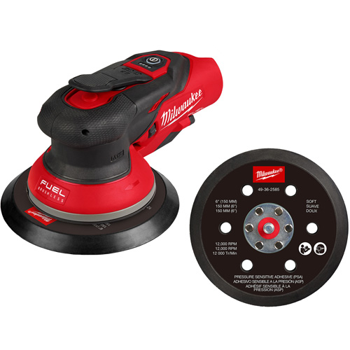 M12 FUEL 6" Random Orbital Sander, 6" Sand Paper, 12 V Ontario Safety Products