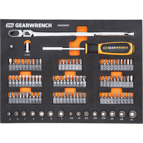 Mechanics Tool Set in Modular Foam Trays with Storage Unit, 194 Pieces Ontario Safety Products