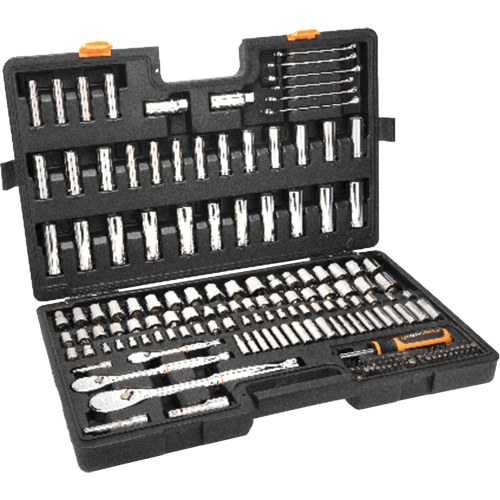 1/4", 3/8”, & 1/2" Drive 90T SAE/MM Mechanics Hand Tool Set Ontario Safety Products