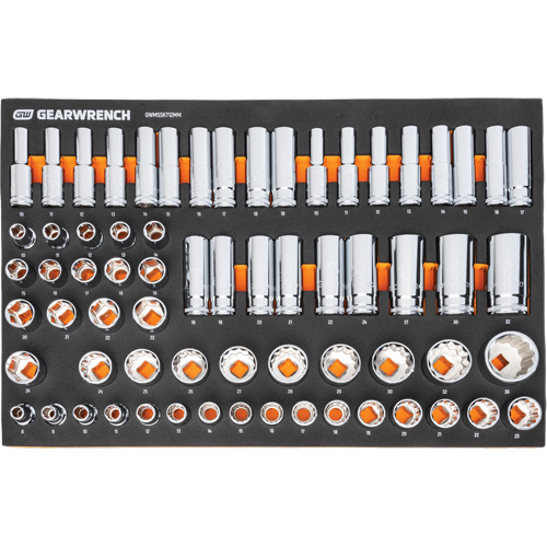 MEGAMOD Metric Mechanics Tool Set in Modular Foam Trays with Rolling Cabinet, 358 Pieces Ontario Safety Products