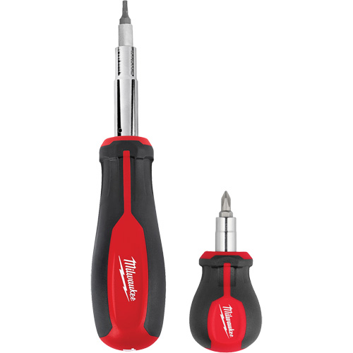 11-in-1 Multi-Bit Screwdriver & 6-in-1 Stubby Multi-Bit Screwdriver Set, 3"/9-4/5" L, Cushion Grip Handle Ontario Safety Products