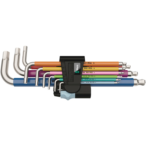 3950/9 Hex-Plus Multicolour Stainless 1 L-Key Set, 9 Pcs., Metric Ontario Safety Products