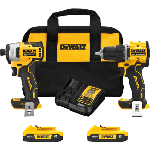 Ensemble de tournevis &agrave; chocs & tournevis/perceuse compact et sans balai ATOMIC, Lithium-ion, 20 V Ontario Safety Products