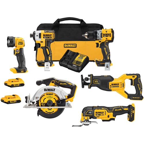 Ensemble six outils sans fil &agrave; moteur sans balai XR , Lithium-ion, 20 V Ontario Safety Products