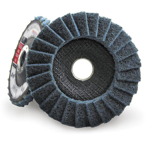Disque &agrave; lamelles incurv&eacute; pour traitement de surface POWERBLEND SCD, 4-1/2" x 7/8", Type 29, Grain Fin Ontario Safety Products