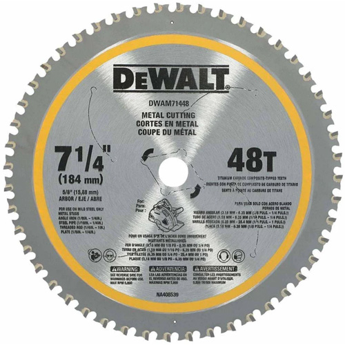 Lame de scie circulaire, 7-1/4", 48 dents, Pour M&eacute;tal Ontario Safety Products