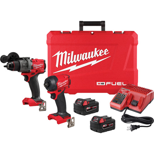Ensemble &agrave; deux outils perceuse-visseuse &agrave; percussion &agrave; prise 1/2" M18 FUEL et visseuse hydraulique &agrave; prise hexagonale &agrave; prise 1/4" SURGE, Lithium-ion, 18 V Ontario Safety Products