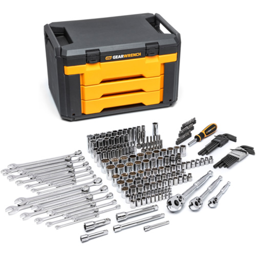 Jeu d'outils pour m&eacute;canicien dans boîte de rangement &agrave; trois tiroirs Ontario Safety Products