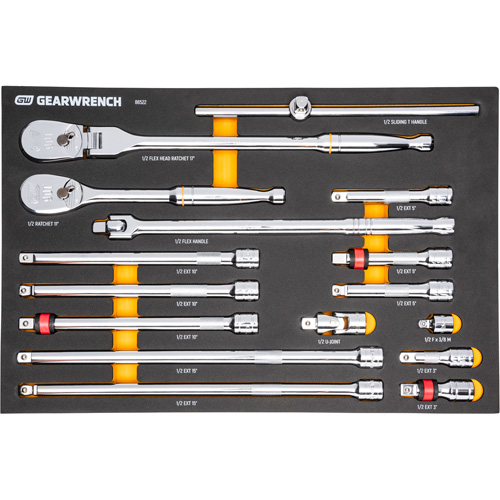 Ensemble d'outils &agrave; cliquet et d'entraînement 1/2" &agrave; 90 dents avec plateau de rangement en mousse Ontario Safety Products