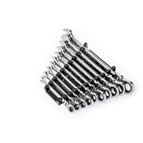 90-Tooth 12 Point SAE Wrench Set, Flex Head/Ratcheting Combination, 10 Pieces, Imperial Ontario Safety Products