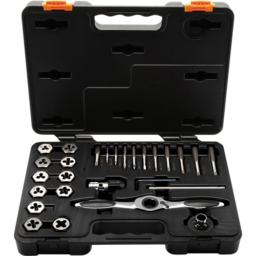 Jeu de tarauds et fili&egrave;res &agrave; cliquet m&eacute;triques, 27 Morcea Ontario Safety Products