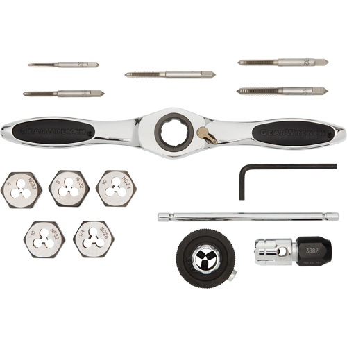 Jeu de tarauds et fili&egrave;res SAE &agrave; cliquet, 15 Morcea Ontario Safety Products