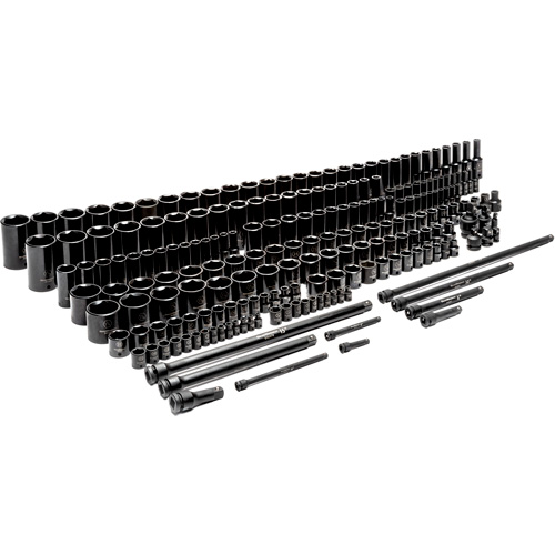 Jeu de douilles maîtresses SAE/m&eacute;triques &agrave; 6 pans, 209 Mcx, Chocs, Profond Ontario Safety Products