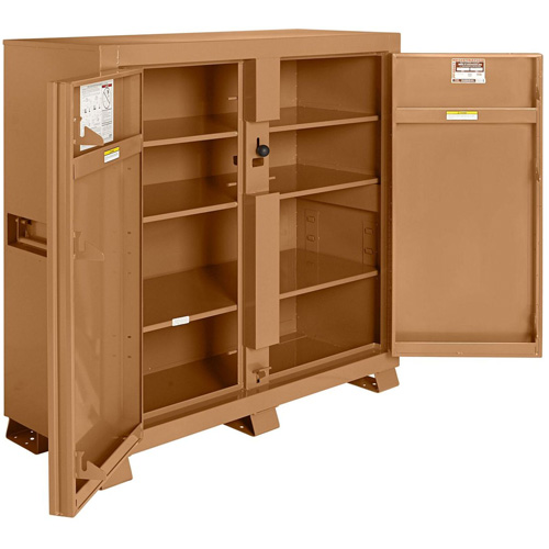 Model 109 Jobsite Cabinet with Padlock, Steel, 47.5 Cubic Feet, Tan Ontario Safety Products