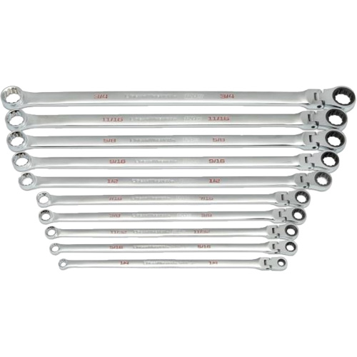 Jeu de cl&eacute;s Gearbox &agrave; t&ecirc;te flexible XL et cannelure universelle 120XP, Cl&eacute; polygonale, 10 morceaux, Imp&eacute;rial Ontario Safety Products