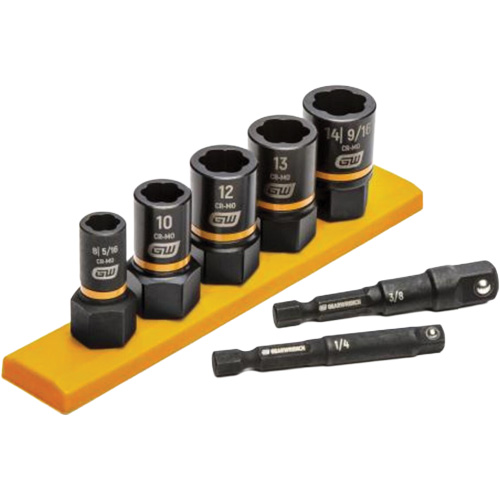 Jeu de douilles d'extraction m&eacute;trique Bolt Biter, 7 Mcx, Chocs, Prise de 1/4"/3/8" Ontario Safety Products