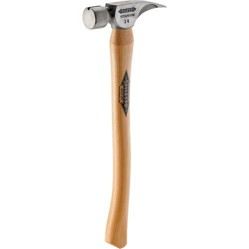 Marteau &agrave; face lisse en titane avec manche incurv&eacute; en noyer, 14 oz, Prise en Bois, 18" lo Ontario Safety Products