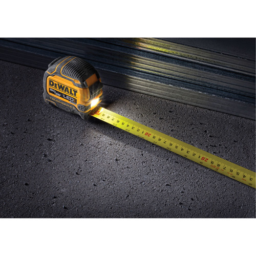TOUGHSERIES Lighted Tape Measure, 26'/8 m, Imperial & Metric Graduations Ontario Safety Products