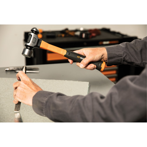 Marteau &agrave; panne ronde, Poids de la t&ecirc;te 24 oz, Face Ordinaire/Poli, Prise Fibre de verre Ontario Safety Products