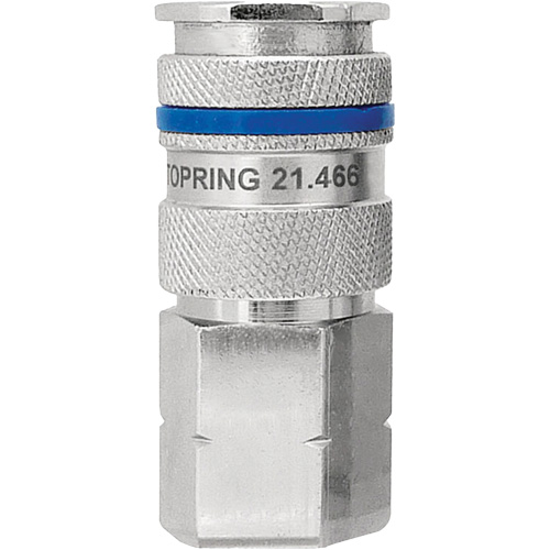 Raccord industriel rapide QUIKSILVER, Laiton nickel&eacute;, 3/8", NPT femelle, 435 PSI Ontario Safety Products