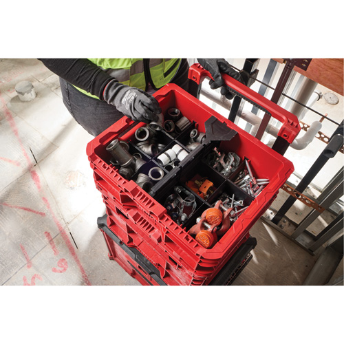 Bac &agrave; profil bas PACKOUT, 15" x 18-5/8" x 6-5/8", Noir/Rouge Ontario Safety Products