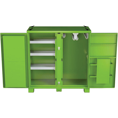 Armoire de rangement d'&eacute;PI sur place, Acier, Vert lime haute visibilit&eacute; Ontario Safety Products
