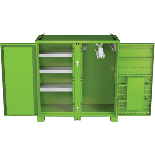 Armoire ventil&eacute;e pour le rangement d'&eacute;PI sur place, Acier, Vert lime haute visibilit&eacute; Ontario Safety Products