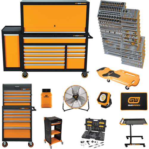 MEGAMOD Master Mechanics Tool Set in Premium Modular Foam Trays with Tool Storage & Shop Equipment, 1331 Pieces Ontario Safety Products