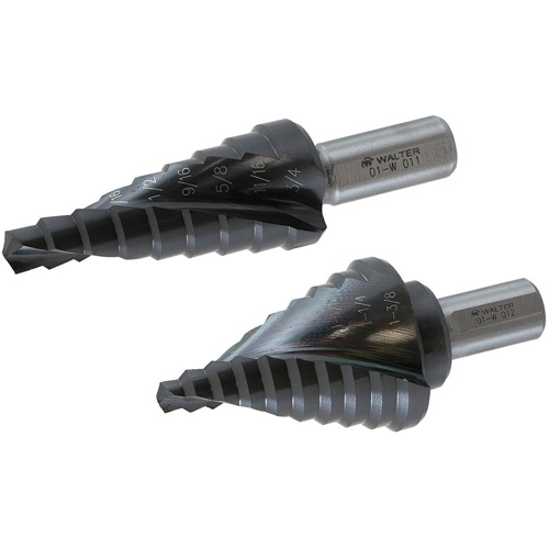 Multi-Step Drill Bit, 1/4" - 1-3/8" , 1/8" Increments, High Speed Steel Ontario Safety Products